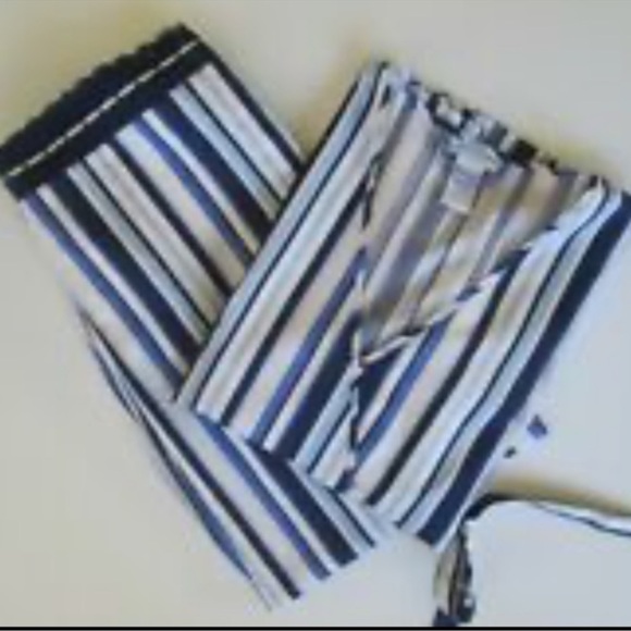 Julianna Rae Spring 2 Piece Blue Striped Pajama Set Large New Without Tags - Picture 1 of 7